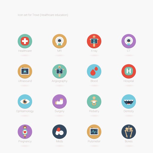Create a gamification icon set for healthcare education