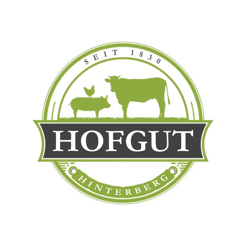 Traditional logo concept for pasture-based farm.