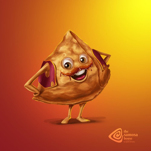 Samosa- India snack Mascot Design