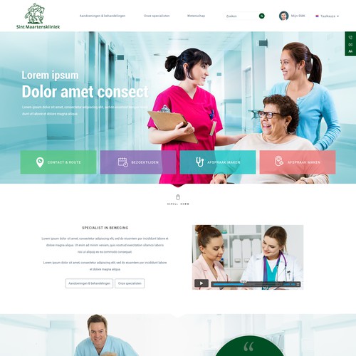 Modern homepage design for a hospital