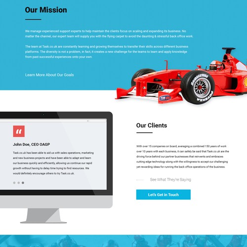 Outsourcing website homepage