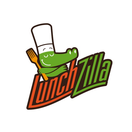 Reptile illustration logo for Lunchzilla