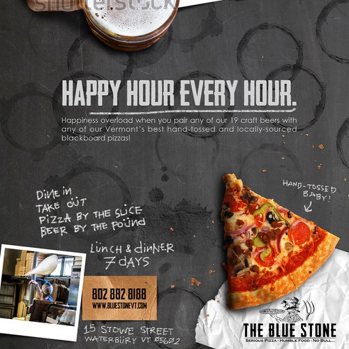 Concept Print Ad for Bluestone Pizza