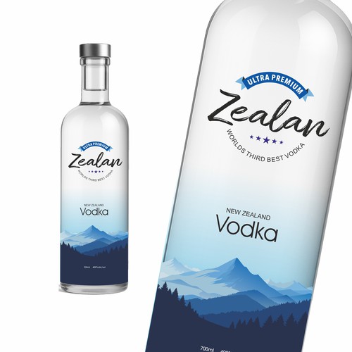 Design the bottle label for the World's Third Best Vodka! ZEALAN