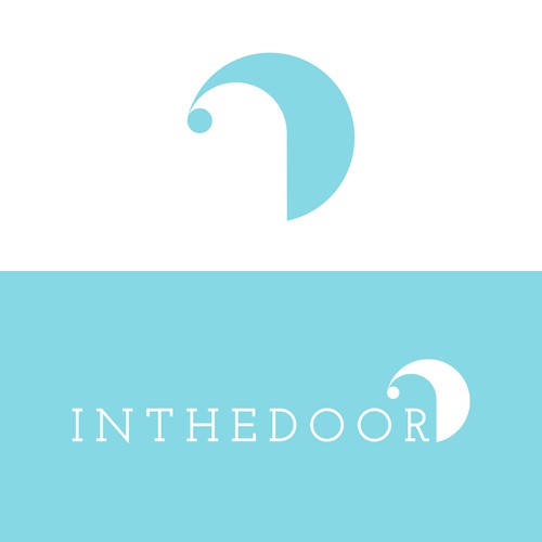 Door logo made out of negative space
