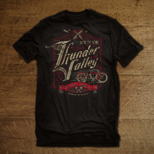 T-shirt design for Thunder Valley Rally