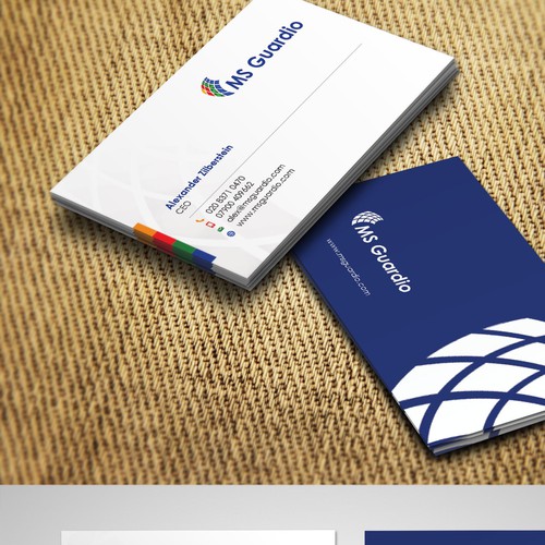 Create a stylish professional looking business card for MS Guardio