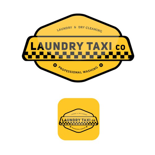 Creat a logo capturing the look and feel of the art deco eara, using traditional yellow cab colours