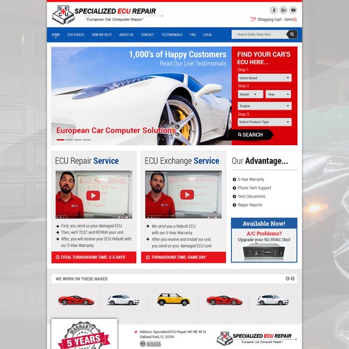 Design "New Look" for Car Automobile Electronic Repair Website