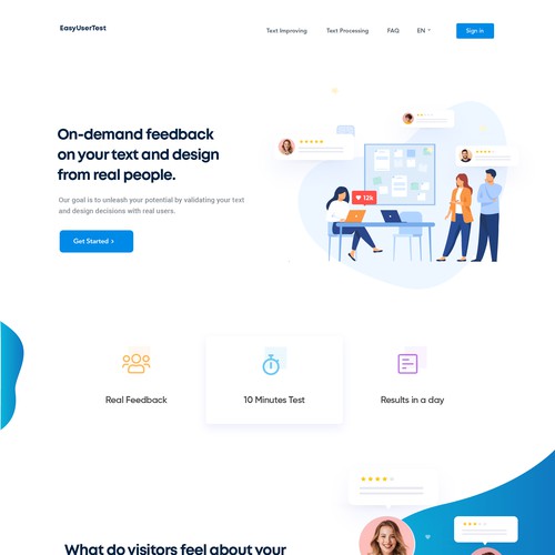 Clean Landing Page for "easyusertest"