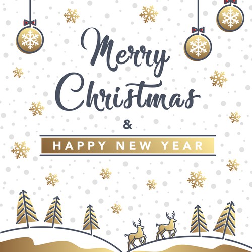 "Merry Christmas & Happy New Year" Postcard design