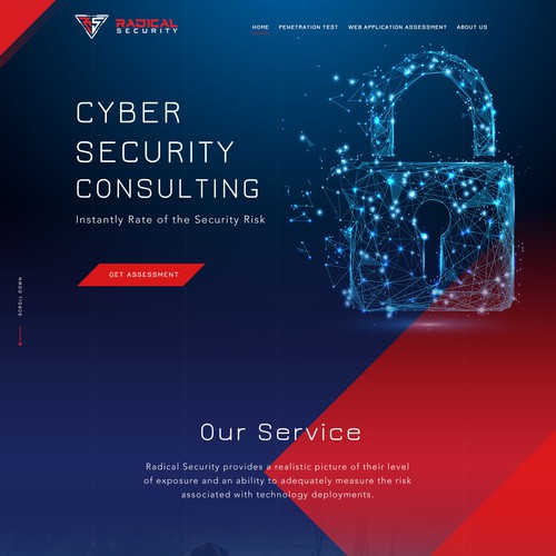 Cyber Security Consulting firm, web design, landing page