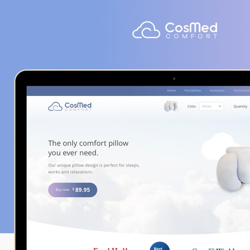 Homepage design for Cosmed Pillow 