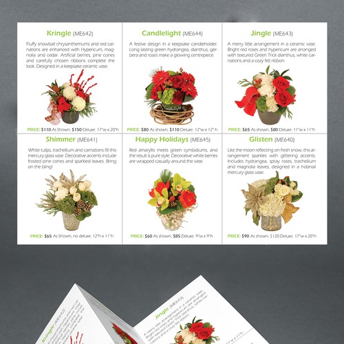 Design an elegant and upscale brochure for Martin's, the Flower People