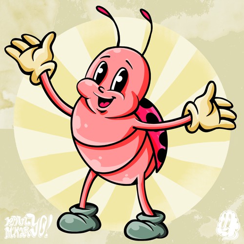 Cute Bug Illustration | Custom Retro Mascot Illustration | Shirt print design | Fun illustration | Retro illustration | Old cartoons