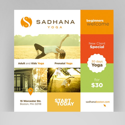 Fresh Yoga Studio advertising