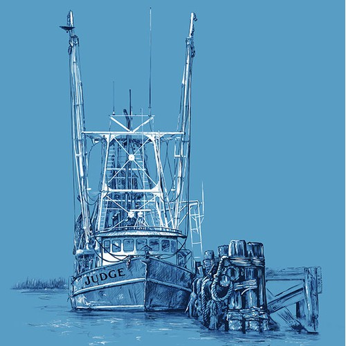 Shrimp Boat Illustration