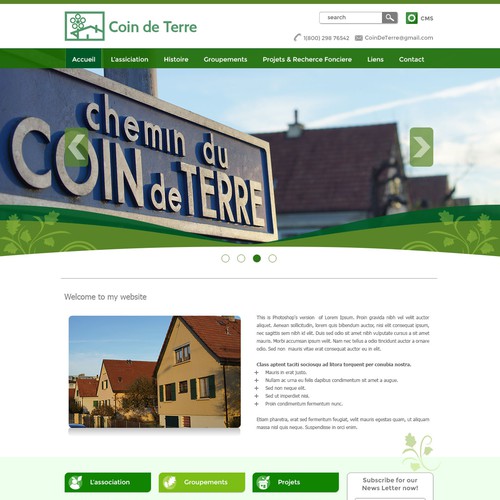 Create the design of the association "Coin de Terre"