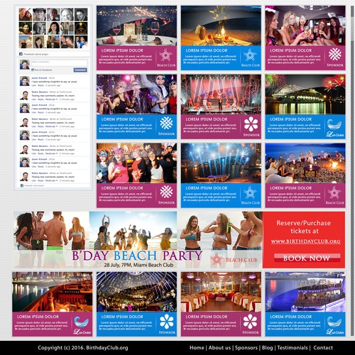 BirthdayClub - web layout