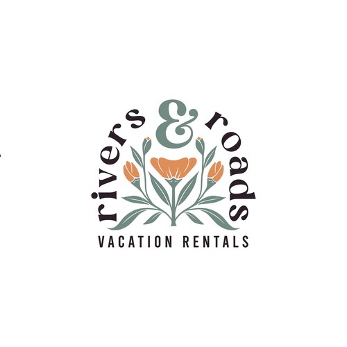 Whimsical logo for vacation rentals