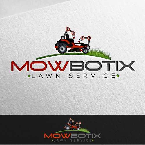 Logo and business card for the company MowBotix.