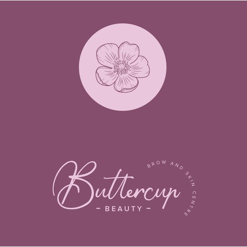 Flower symbol wanted to compliment our posh brow studio logo at Buttercup Beauty logo