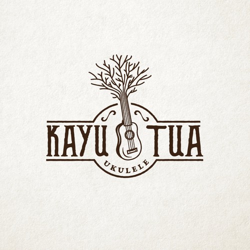 "Old Tree" Ukulele Shop Classic Logo Design