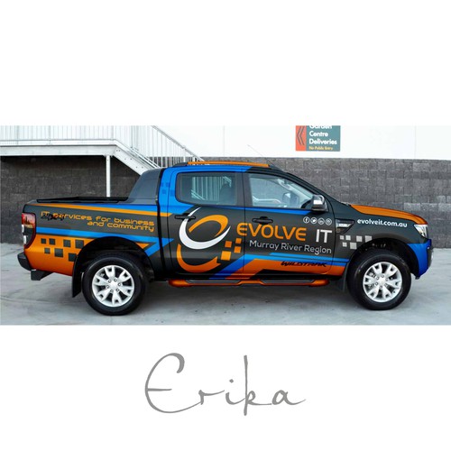 Black Ford Ranger XLS Wrapping design for IT company