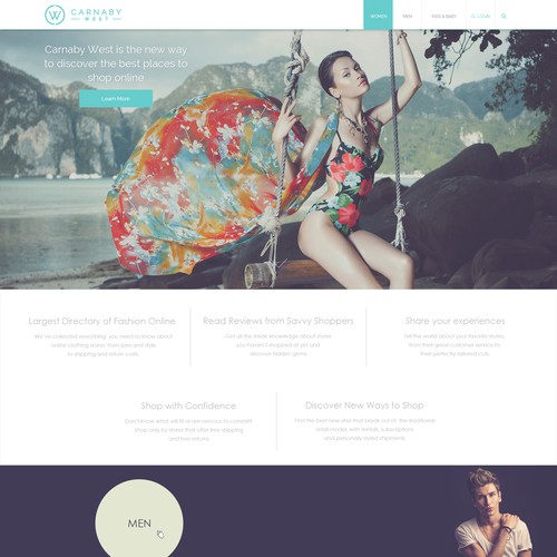 Flat, Modern Web Page Design for a E-Commerce Fashion Company