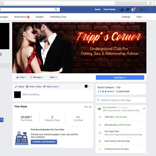 Facebook cover for a group targeted at men