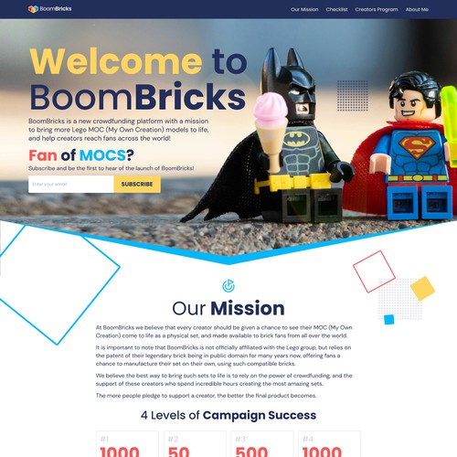 Landing Page for Crowdfunding Platform