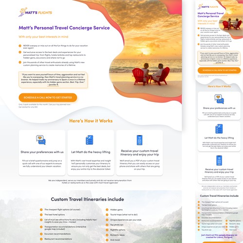 Travel Brand Needs New Landing Page Design for New Service Launch!