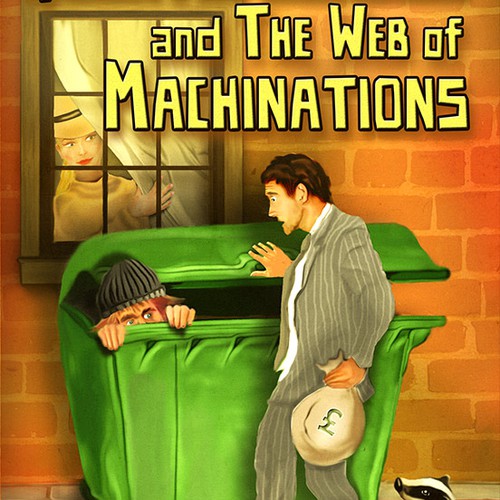 Design a fun cover for a British comedy novel.