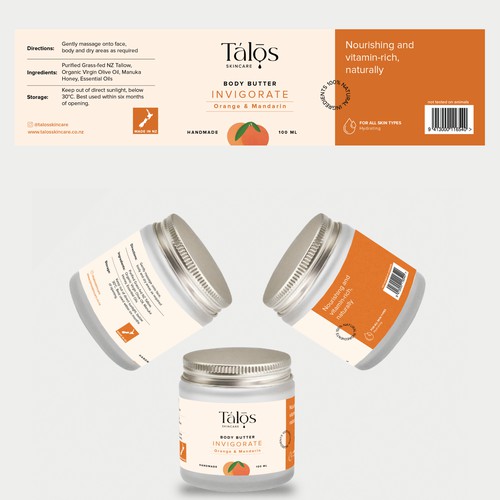 Label Design for Talos Body Butter