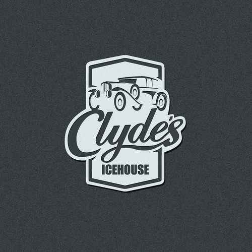 Clyde's Icehouse barbecue restaurant logo design