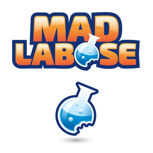 Exciting Logo Creation: combined representation of science laboratory instrument and candy