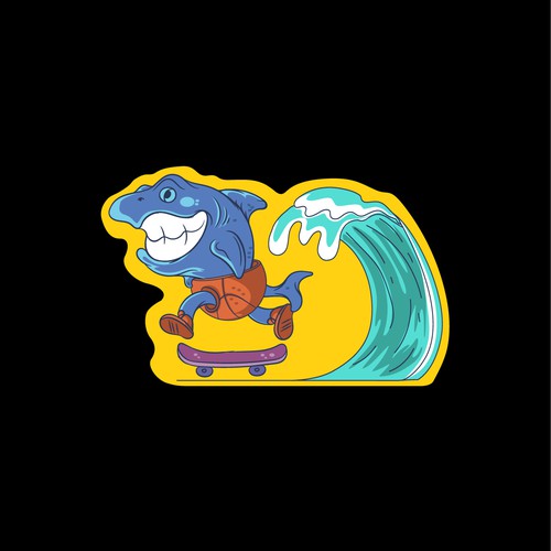 shark sticker design