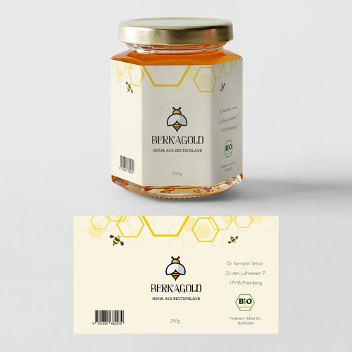 berkagold honey jar label 