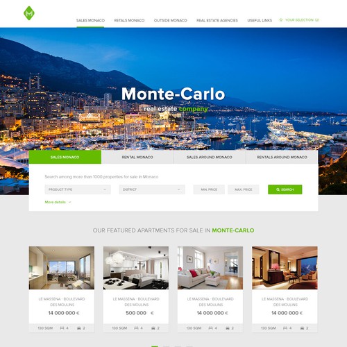 Monte-Carlo real estate company webdesign