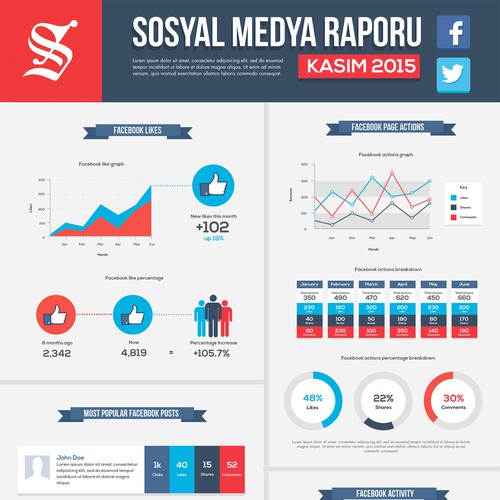 Social Media Report Infographic template