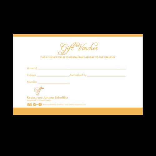 athene restaurant gift voucher