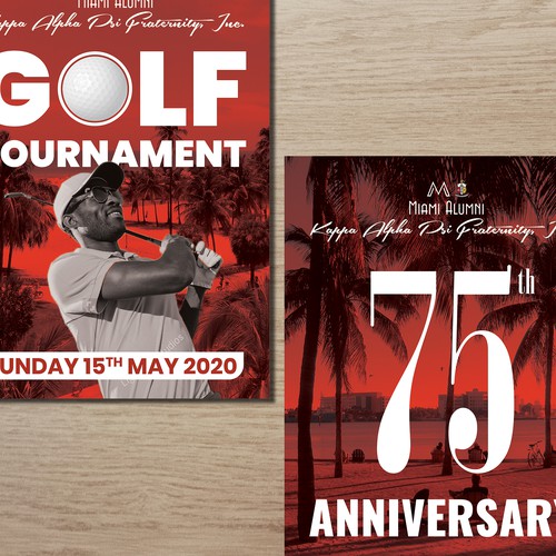 Golf Tournament and 75th Anniversary Flyers