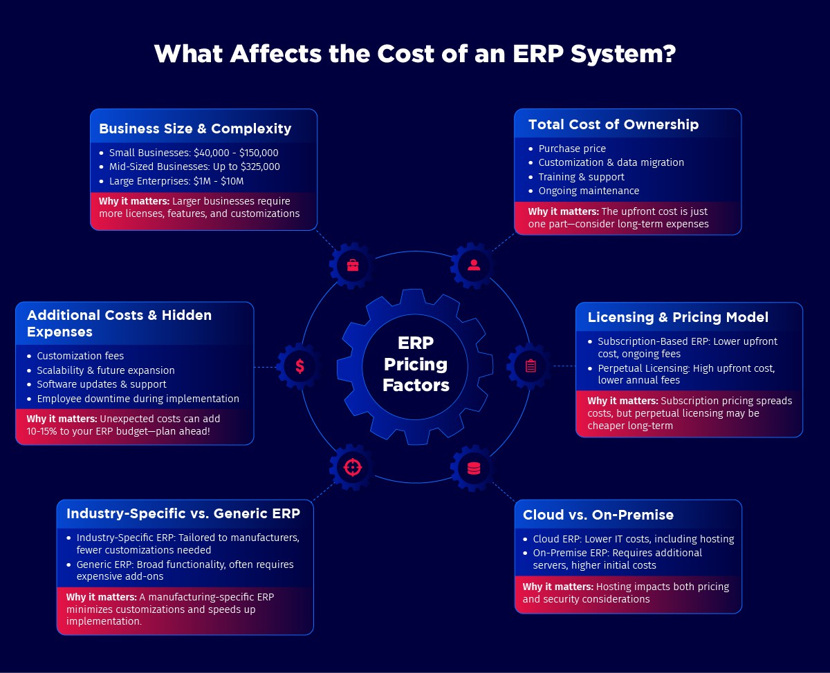 Infographic for blog: ERP Cost