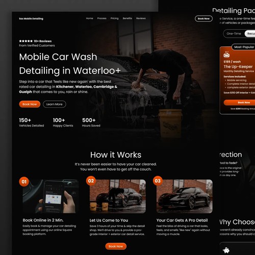 Modern, Service-Focused Web UI for Auto Detailing Business