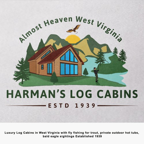 my logo concept for Harman's Log Cabins