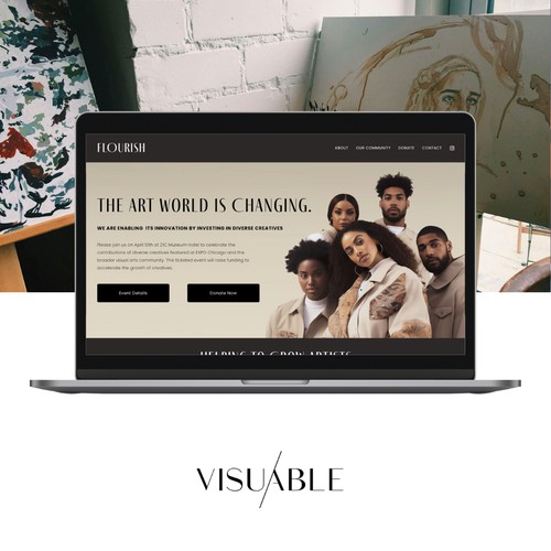Squarespace Scroll Website Design for a Visual Arts Accelerator for BIPOC Creatives