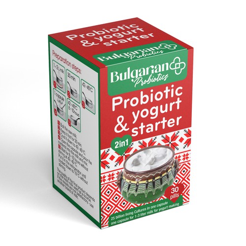 Probioptic yogurt starter box design 