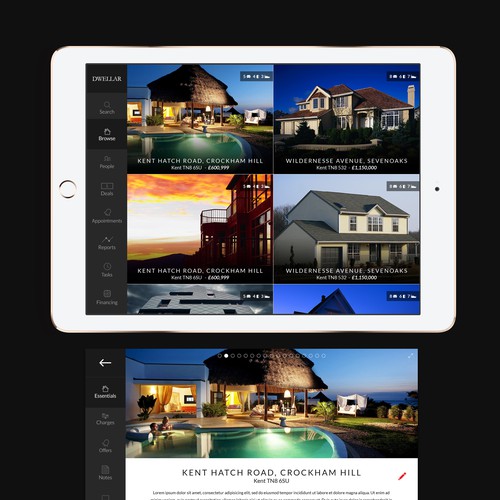 Design an iPad App UI that real estate estate agents will love.