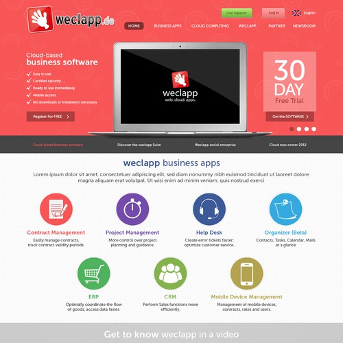 website design für weclapp GmbH