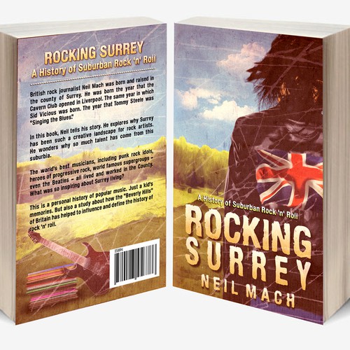 Create a cover image for a book about the History of Rock Music in the U.K.